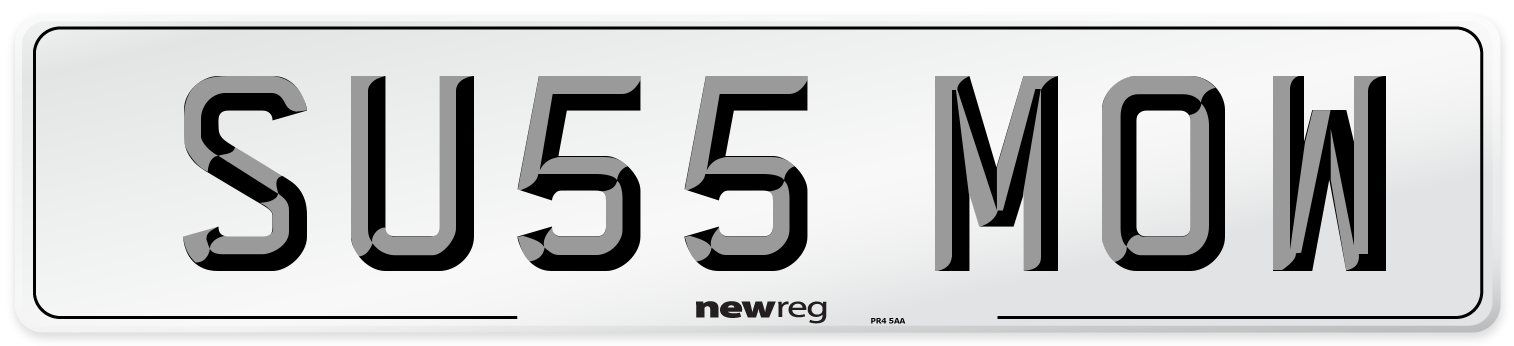 SU55 MOW Number Plate from New Reg